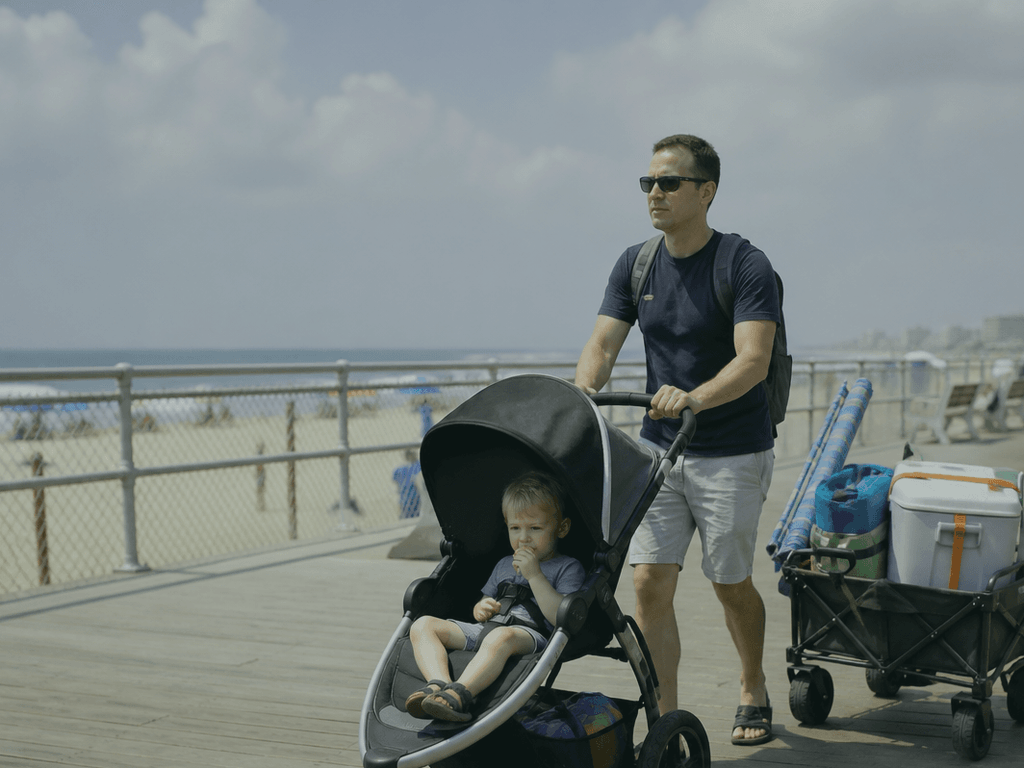 Stroller strategy on the boards and beach: wheels that survive the week — supporting Beach Blog photo, Ocean City, Maryland