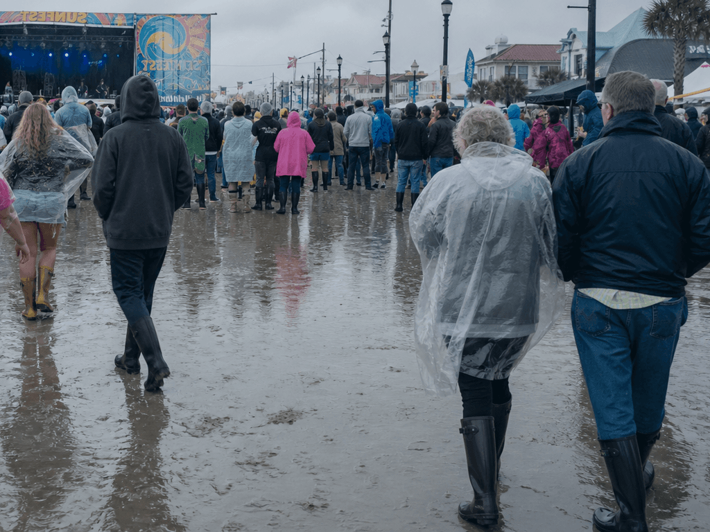 Sunfest rain crowd and mud notes: footwear truth from someone who has worked it — supporting Beach Blog photo, Ocean City, Maryland