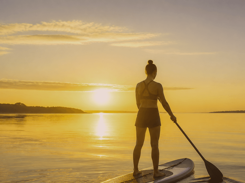 Sunrise stand-up paddle before heat: quiet bay miles that count as training — supporting Beach Blog photo, Ocean City, Maryland