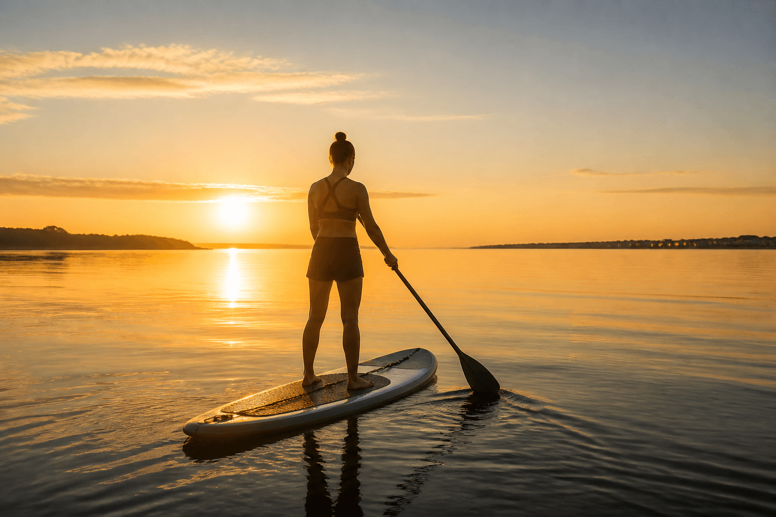 Sunrise stand-up paddle before heat: quiet bay miles that count as training — Beach Blog photo, Ocean City, Maryland
