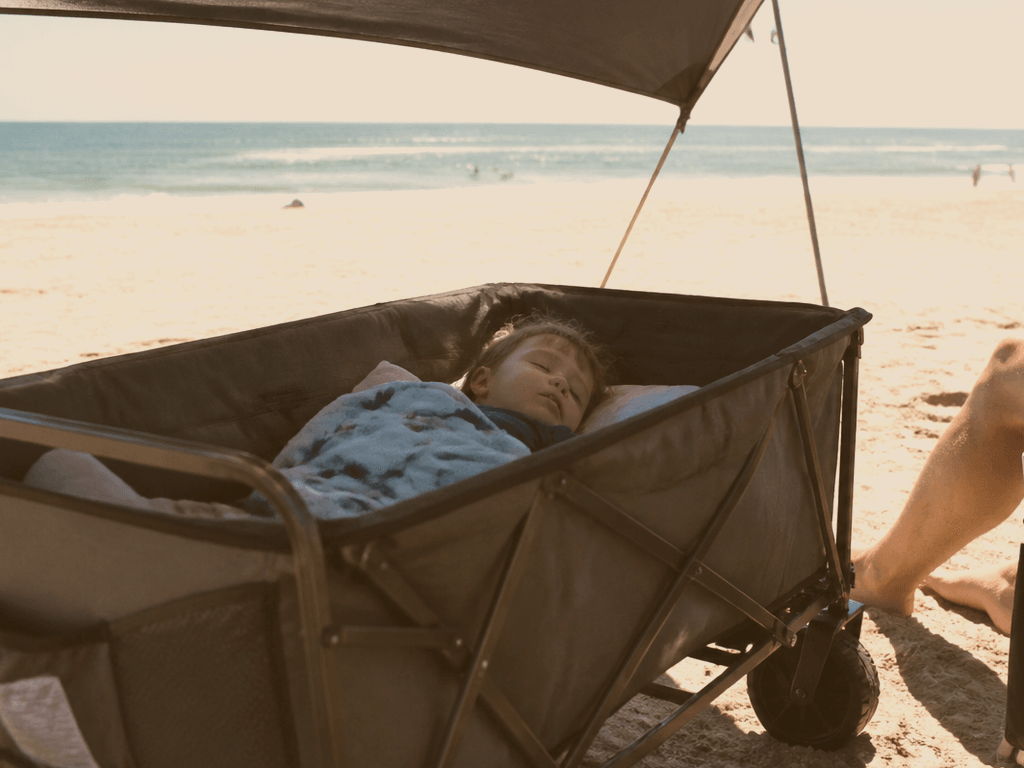 Toddler wagon nap boundaries: motion sleep without rolling into the ocean plot — supporting Beach Blog photo, Ocean City, Maryland