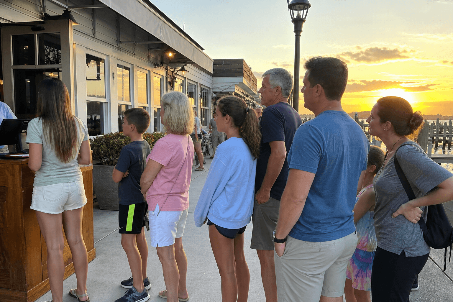 Waterfront wait bailout plan for a party of seven — Beach Blog photo, Ocean City, Maryland