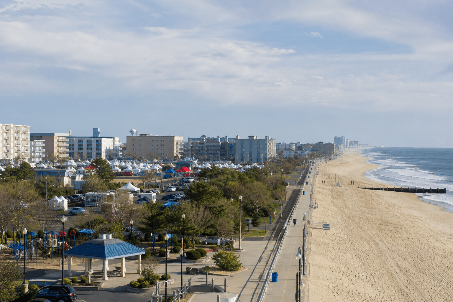 Springfest weekend energy near Ocean City’s Convention Center and waking Boardwalk under soft April light — Beach Blog photo, Ocean City, Maryland