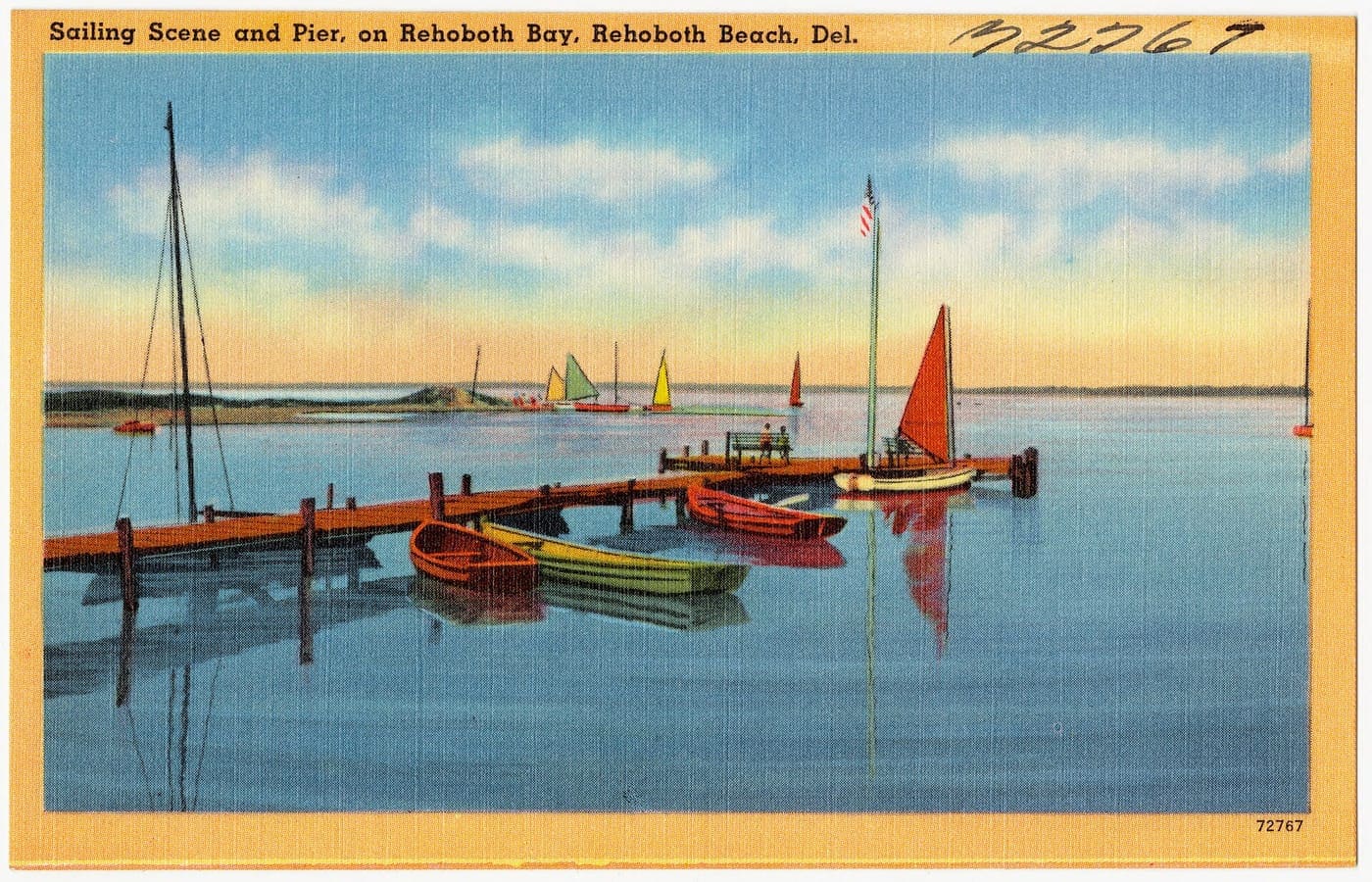 Sailing scene and pier, on Rehoboth Bay, Rehoboth Beach, Del (72767).jpg — Sun Outdoors Rehoboth Bay area