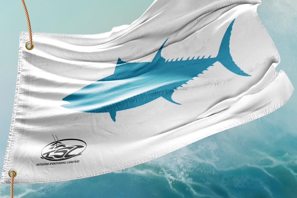 Bigeye tuna release flag motif