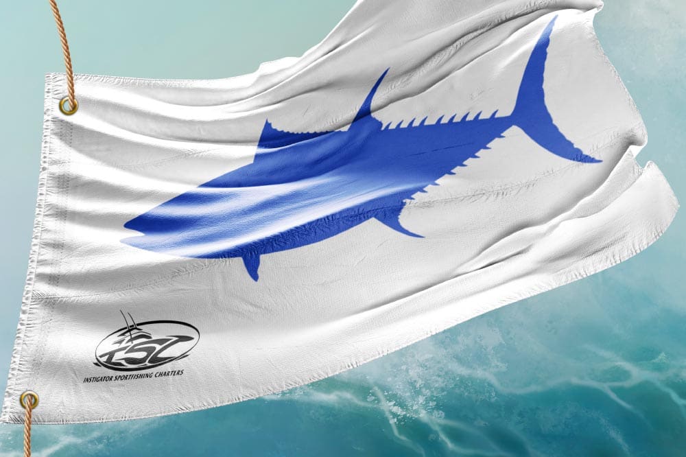 Atlantic bluefin tuna release flag motif