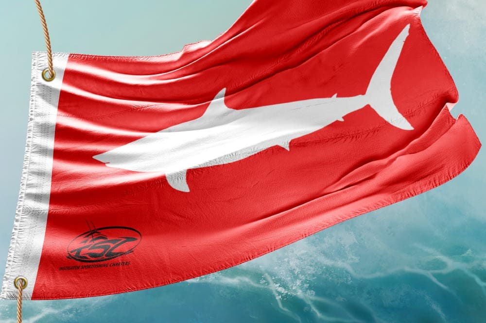 Pelagic sharks (mako & thresher focus) release flag motif